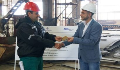 Първи ряз на стоманен лист се състоя в корабостроителницата в