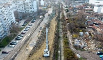 Продължават строителните дейности на бул 8222 Васил Левски 8220 в участъка между